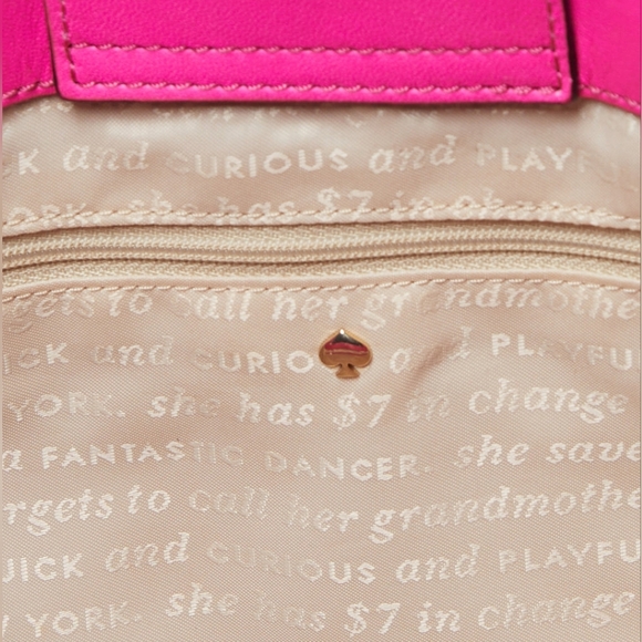 Kate Spade Bright Spot Avenue Grayce Leather Tote Cognac Brown & Pink - Picture 13 of 13